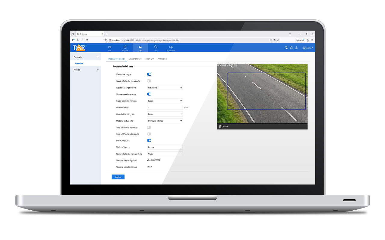 Controllo telecamera IP da browser